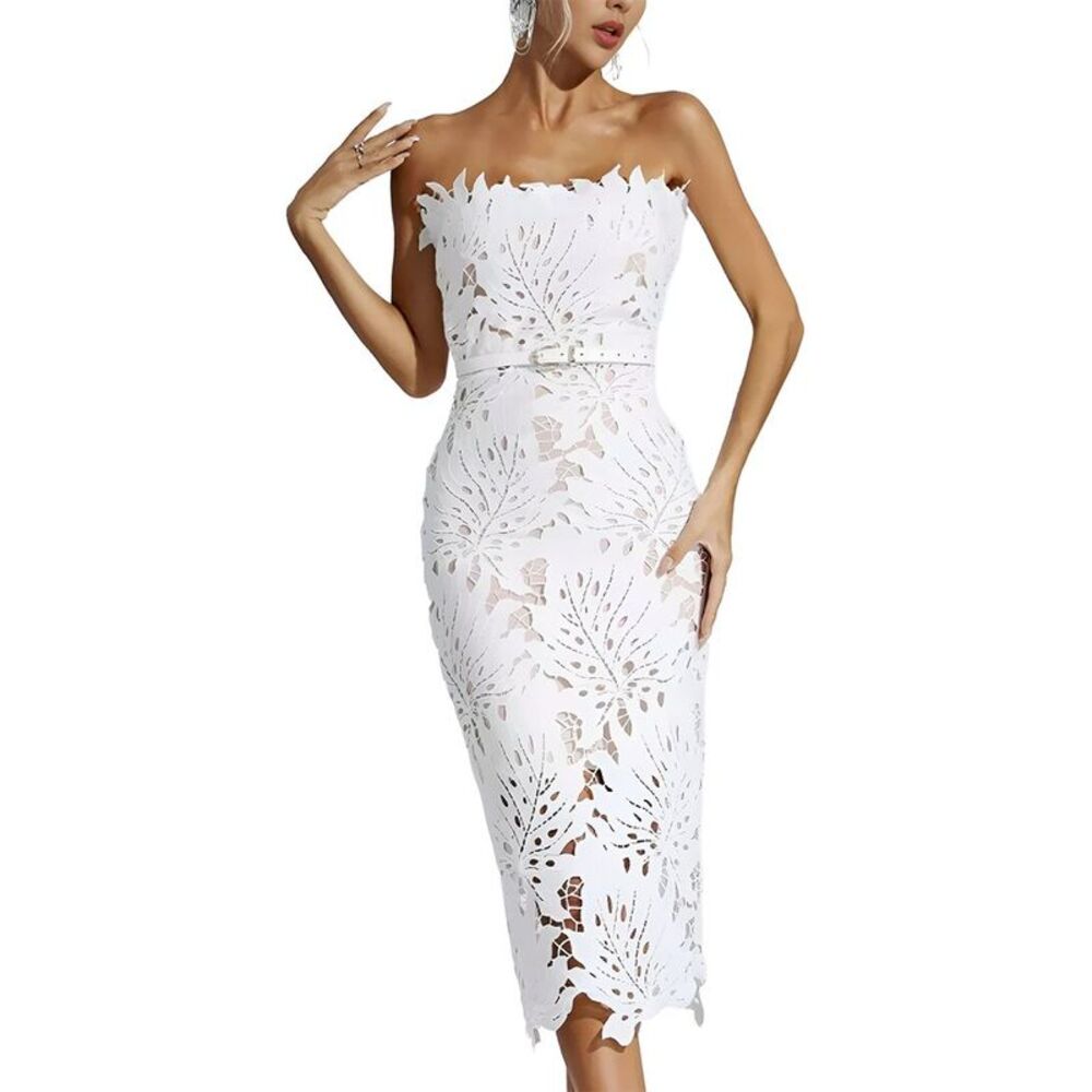 Amina Glam Womens  Solid Midi Dress